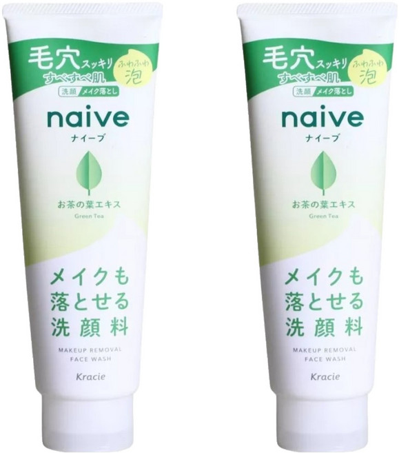 Kracie 葵緹亞 naive 娜艾菩 植物雙效洗面乳 茶葉 卸妝潔面, 200g, 2條