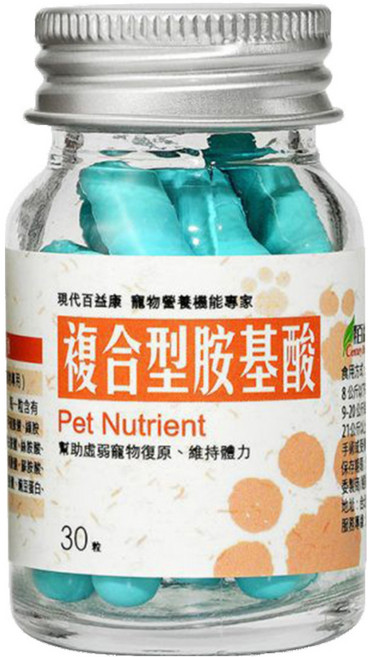 現代百益康 複合型胺基酸 寵物專用, 1罐, 復原維持體力, 30顆