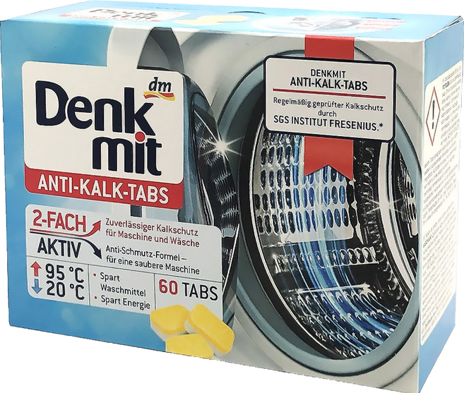 dm Denk mit 洗衣機槽清潔錠 60顆, 960g, 1盒