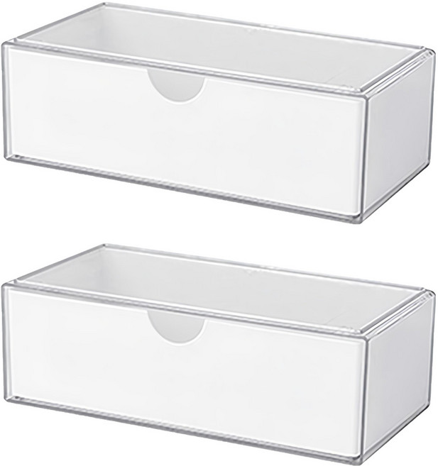 浴室櫃抽屜式收納盒 白色, 2個