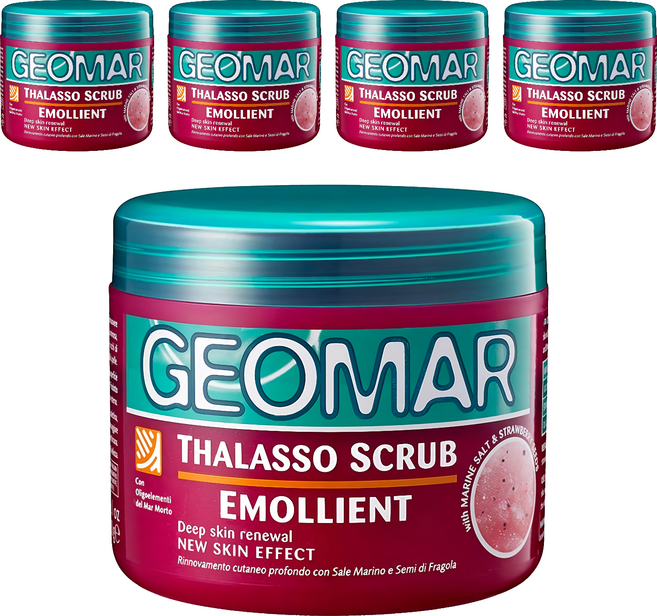 Geomar 吉兒瑪 死海礦物精油身體磨砂膏 草莓精華, 600g, 5罐