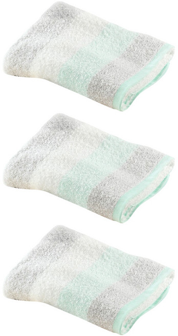 CHANGHER TOWEL FACTORY 昌和毛巾工廠 奈米銀竹炭色紗浴巾 5089, 綠色, 3條