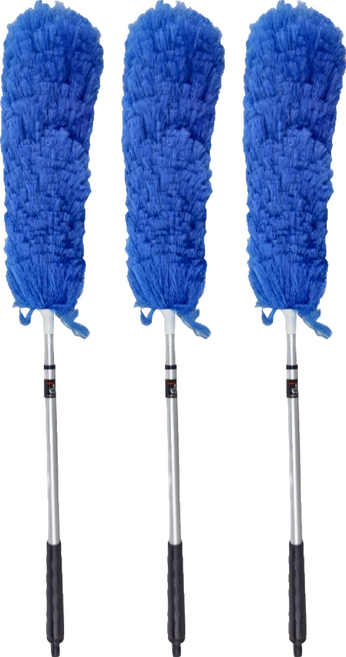 NEXCLEANS 舞水痕伸縮靜電魔撢 特殊網狀紗編織, 藍色, 3支