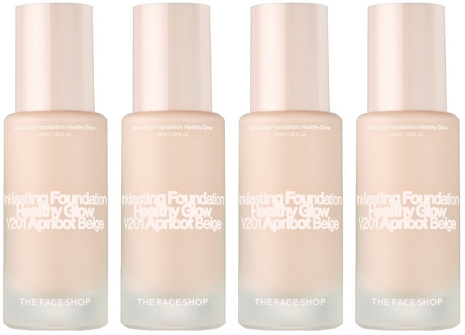 THE FACE SHOP 菲詩小舖 fmgt 台灣公司貨 貼妝恆潤粉底液 SPF35 PA++ 35ml, V201, 4瓶