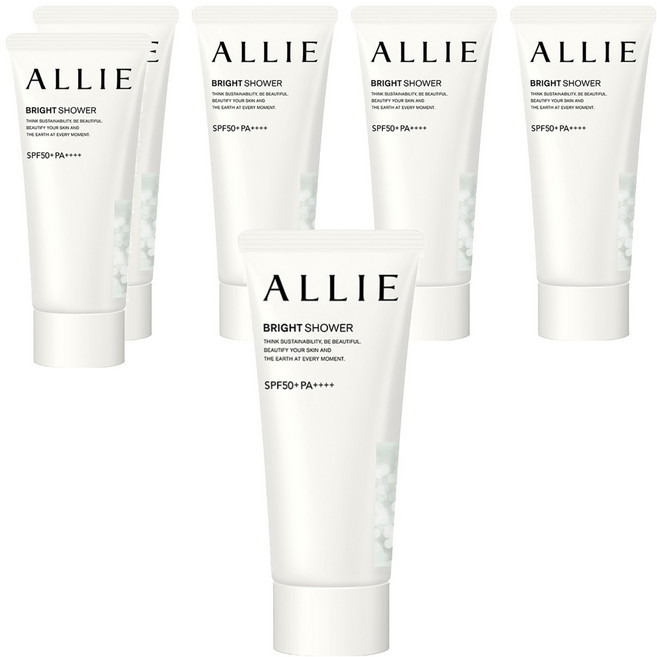 Kanebo 佳麗寶 ALLIE 台灣公司貨 持采亮化UV防曬水凝乳 SPF50+ PA++++ 光肌茉桃香, 60g, 6個