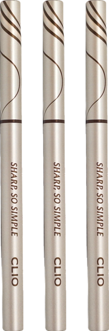 CLIO 珂莉奧 超流線防水抗暈眼線膠筆 0.14g, 005 ASH BROWN, 3支