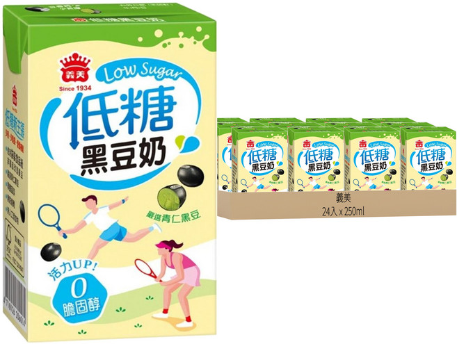 義美 低糖黑豆奶, 250ml, 24入