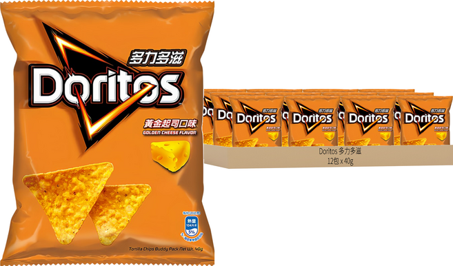 Doritos 多力多滋 玉米片 黃金起司, 40g, 12包