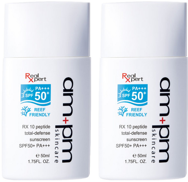 NARUKO 牛爾 am pm 台灣公司貨 skincare RX10胜肽極效防曬液 海洋友善 SPF50+ PA+++, 50ml, 2入