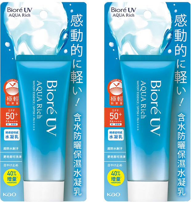 Biore 蜜妮 台灣公司貨 含水防曬保濕水凝乳 SPF50+ PA++++, 70g, 2條