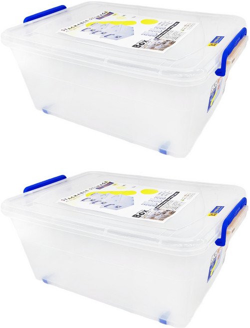 KEYWAY 聯府 活力箱 33.5L, 藍色 + 透明色, 2個