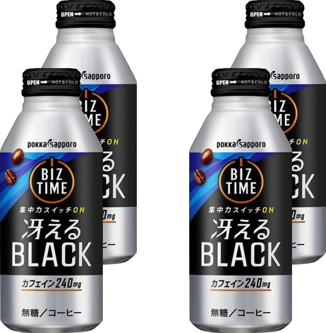pokka sapporo 黑咖啡, 390ml, 4瓶