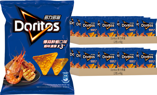 Doritos 多力多滋 玉米片 爆蒜鮮蝦, 40g, 24包