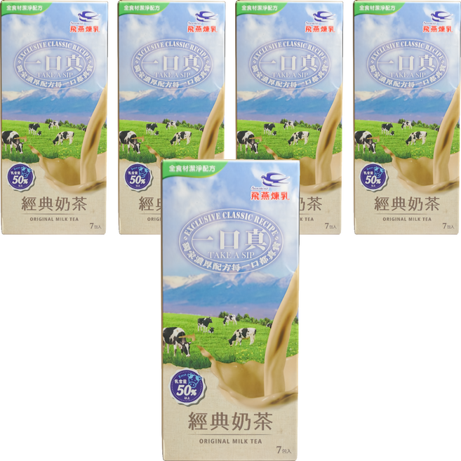 Swallow 飛燕煉乳 一口真 經典奶茶, 12g, 7包, 5盒