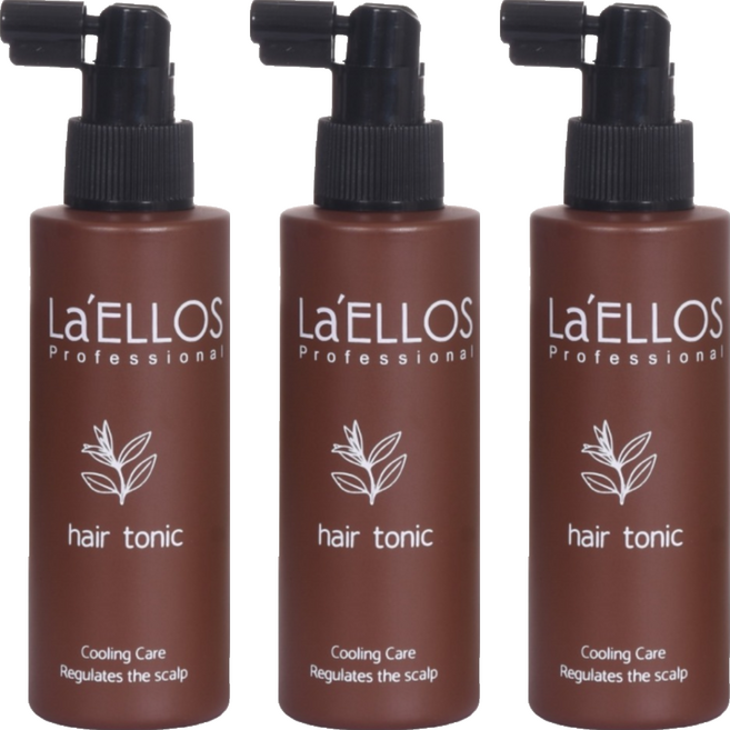 La'ELLOS 愛諾斯 咖啡因強韌養髮液, 3瓶, 100ml