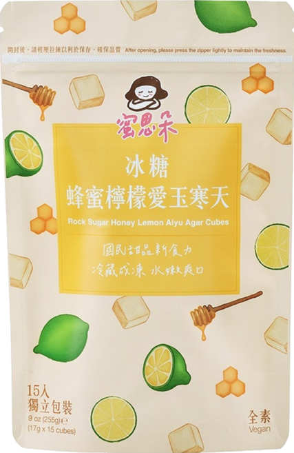 蜜思朵 NEW!冰糖蜂蜜檸檬愛玉寒天, 15顆, 17g, 1袋