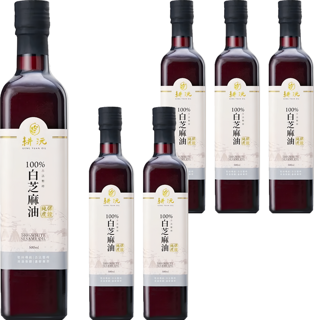 GENG YUAN 耕沅 100%古法壓榨白芝麻油, 500ml, 6瓶
