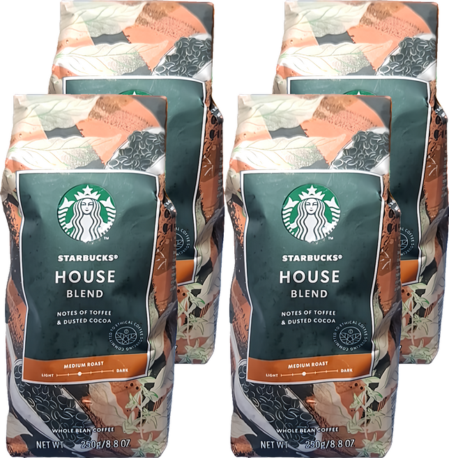 STARBUCKS 星巴克 家常綜合咖啡豆 250G, Whole Bean, 4包