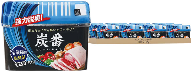 KOKUBO 小久保 炭番冰箱除臭劑 冷藏室用, 150g, 12個