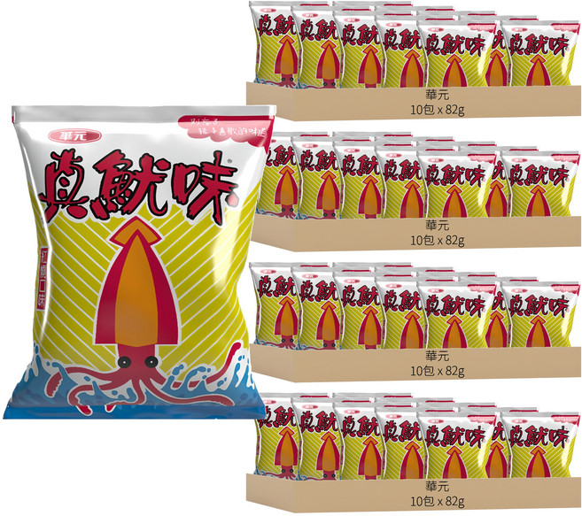 華元 真魷味 紅燒口味, 82g, 40包
