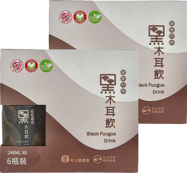 有機黑木耳飲禮盒 6瓶, 1.476L, 12瓶