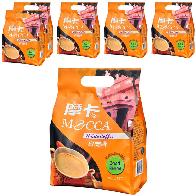 MOCCA 摩卡 三合一白咖啡, 36g, 15條, 6袋