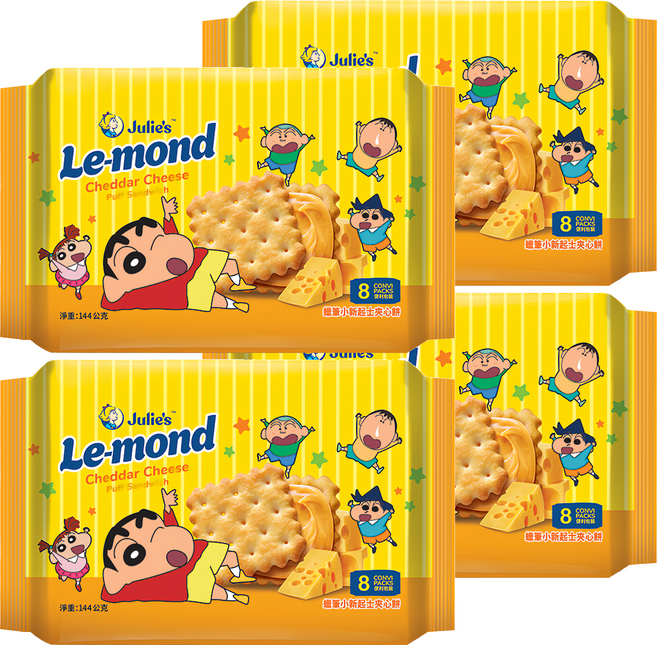 Julie's 茱蒂絲 蠟筆小新 起士夾心餅, 4包, 144g