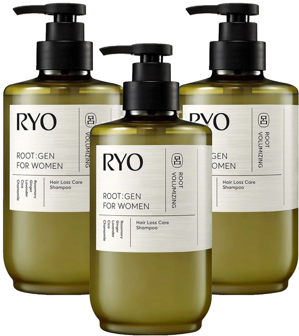 RYO 呂 ROOTGEN強韌蘊髮洗髮精 女性專用, 3瓶, 515ml
