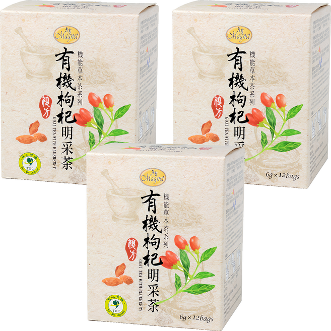 Magnet 曼寧 枸杞明采茶, 6g, 12包, 3盒