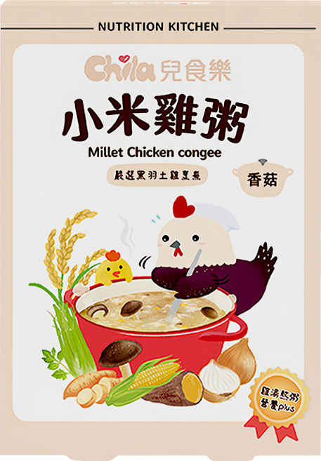 Chila 兒食樂 小米雞粥 香菇 適合六個月以上寶寶食用 100%原食材, 300g, 1盒