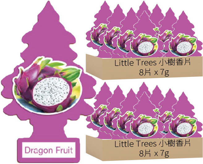 Little Trees 小樹香片 火龍果 車用香氛, 7g, 16片