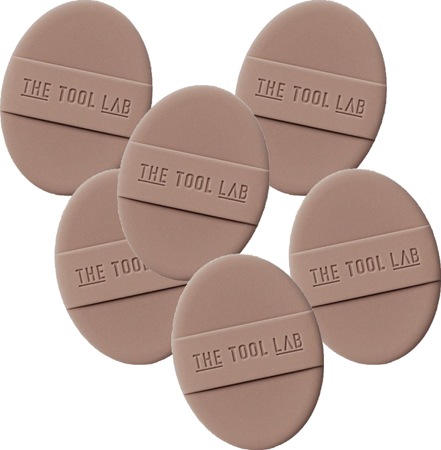 THE TOOL LAB 長效彈力水潤粉撲 標準款, 摩卡, 6個