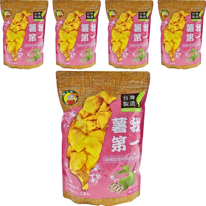 阿水伯 甘梅蕃薯片, 250g, 5包