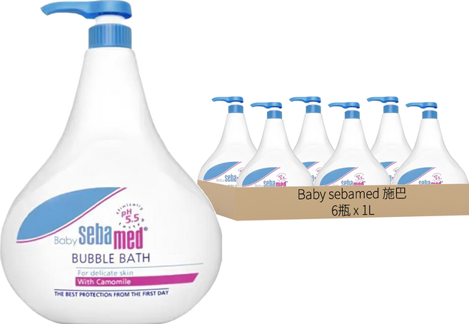 Baby sebamed 施巴 嬰兒泡澡沐浴露, 1L, 6瓶