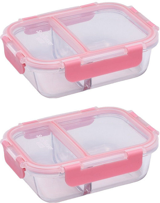 Corelle Brands 康寧餐具 Snapware 可拆扣分隔玻璃保鮮盒, 容器 + 蓋子, 2個