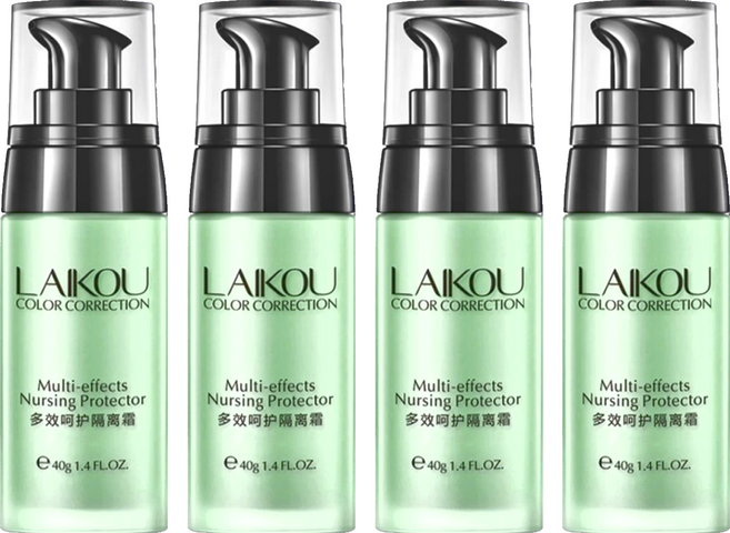 LAIKOU 萊蔻 多效呵護隔離霜 40g, #02 清新綠, 4瓶
