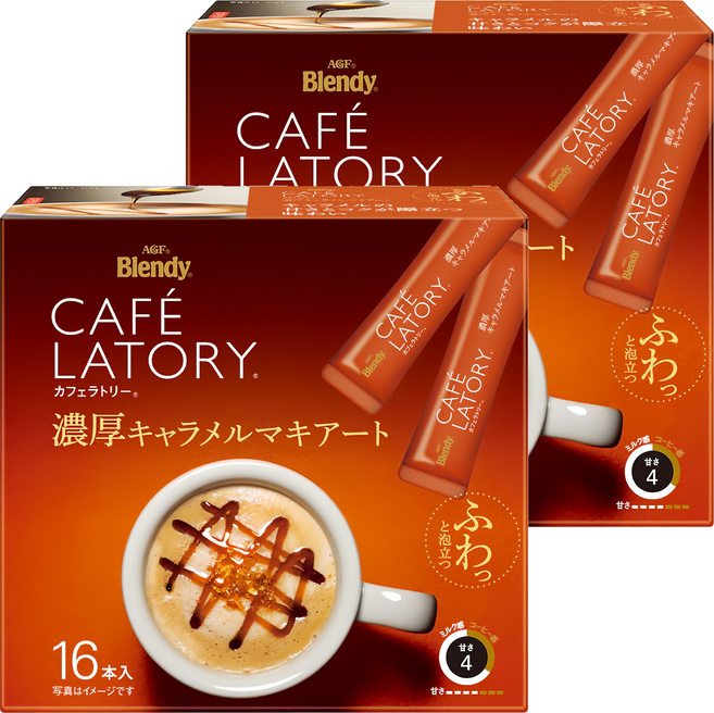 AGF LATORY 濃厚焦糖瑪奇朵咖啡, 11.5g, 16個裝, 2組