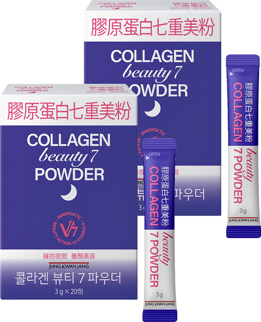 正官庄 膠原蛋白七重美粉 夜間修復 神經醯胺 石榴玻尿酸 20條, 60g, 2盒