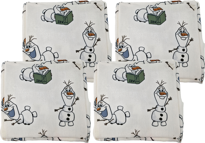 收納王妃 迪士尼收納系列 冰雪收納桶 方 小(13 x 13 x 8.5cm), 歡樂雪寶, 4個
