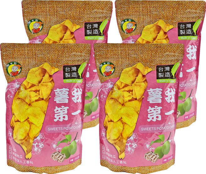 阿水伯 甘梅蕃薯片, 250g, 4包