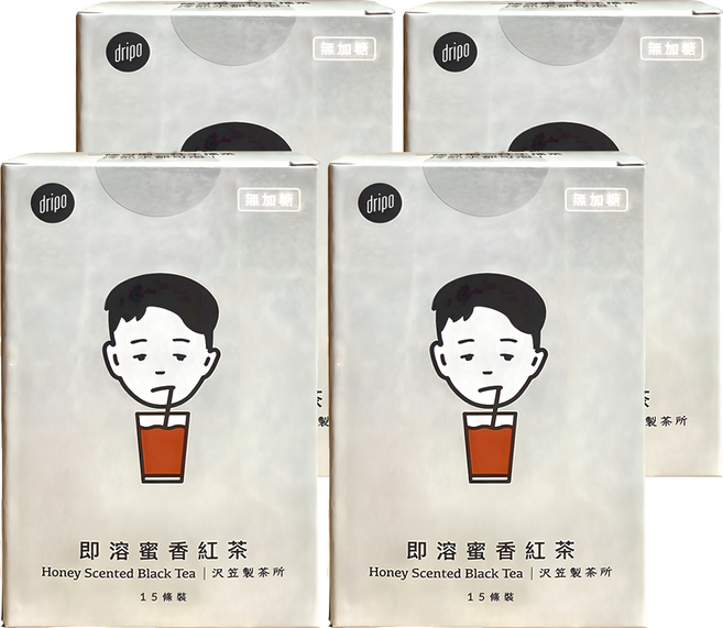 dripo 即溶無糖茶 蜜香紅茶, 2.5g, 15入, 4盒