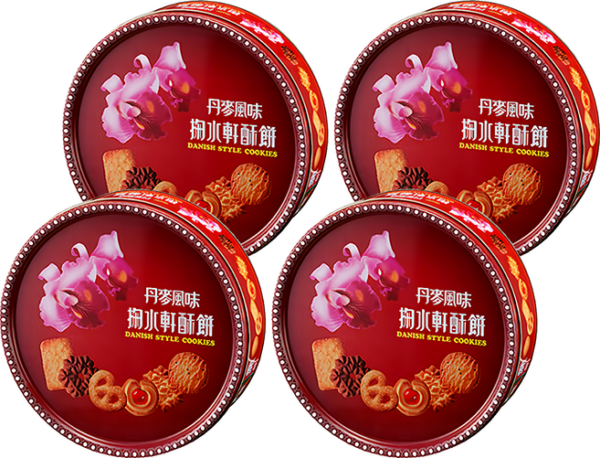 掬水軒 丹麥酥餅禮盒 450g, 丹麥芝麻蛋黃酥 + 丹麥椰子酥 + 丹麥奶油餅 + 丹麥斯納普西點 + 丹麥奶油西點 + 丹麥可可西點, 4盒