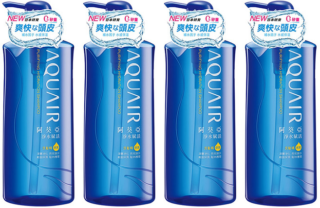 AQUAIR 阿葵亞 淨水賦活洗髮精 保濕型, 600ml, 4瓶
