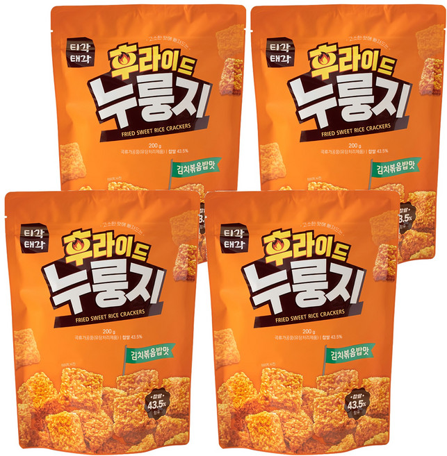 Tigak Taegak 鍋巴餅乾 泡菜口味, 200g, 4包