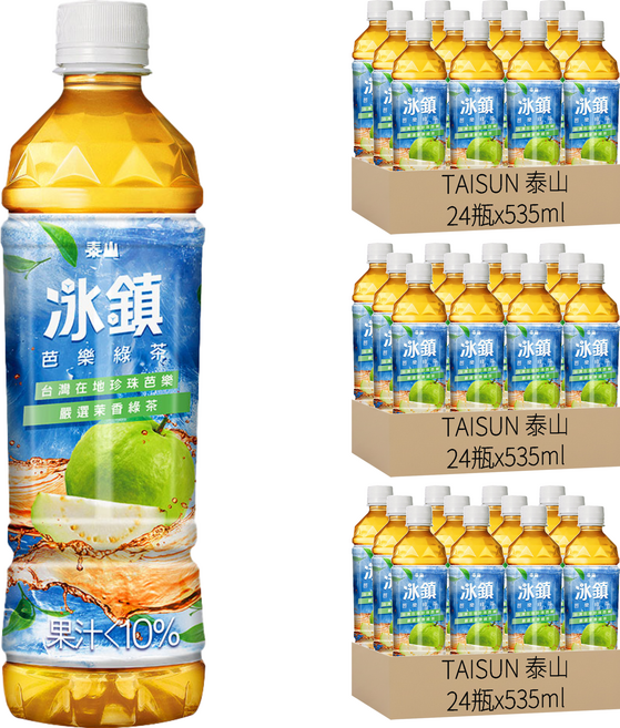 泰山 冰鎮 芭樂綠茶, 535ml, 72瓶