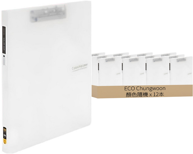 ECO Chungwoon Colorchip A4文件夾板, 顏色隨機, 12本