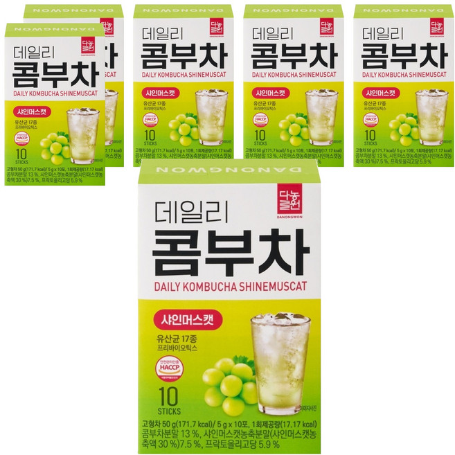 Danongwon 乳酸菌康普茶 麝香葡萄, 6盒, 10包, 5g