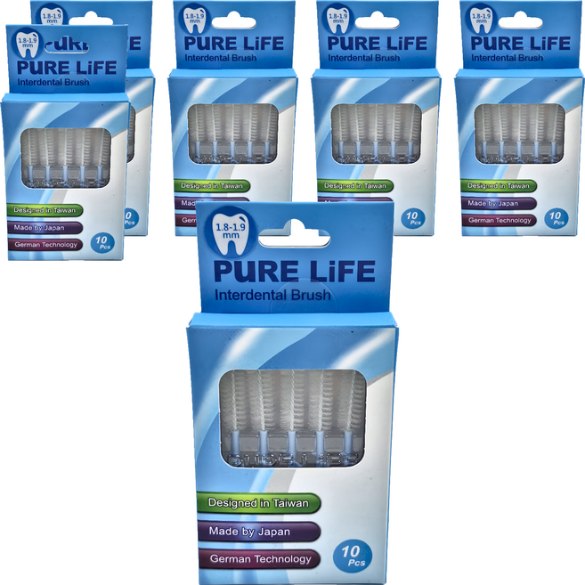 PuRE LiFE 寶淨 纖柔護齒可替換刷毛 PLT-06U 馬卡藍, 1.9mm, 10個裝, 6盒