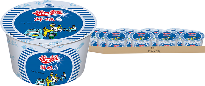 統一 統一麵 鮮蝦風味 83g, 12入