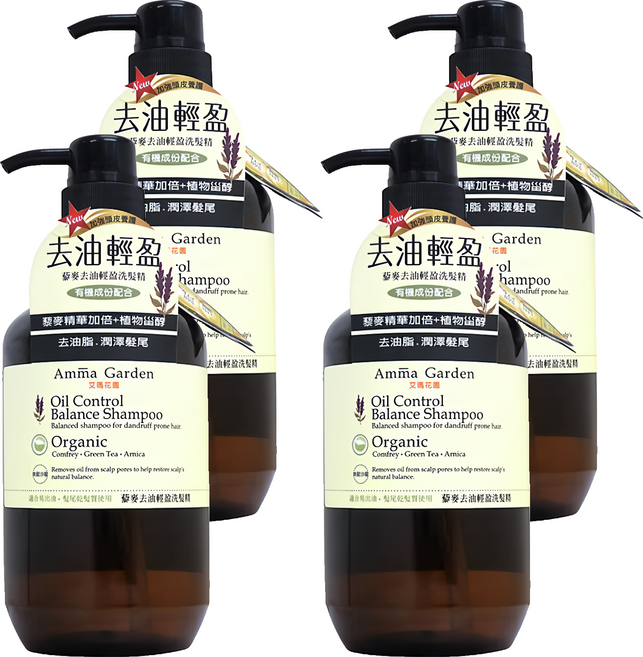 Amma Garden 艾瑪花園 藜麥去油輕盈洗髮精, 750ml, 4瓶